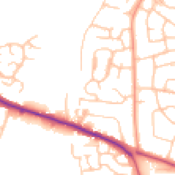 Daytime road noise heatmap for ST17 0AD