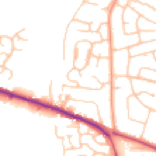 Daytime road noise heatmap for ST17 0AE