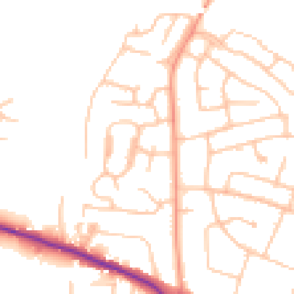 Daytime road noise heatmap for ST17 0AJ