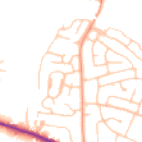 Daytime road noise heatmap for ST17 0AN