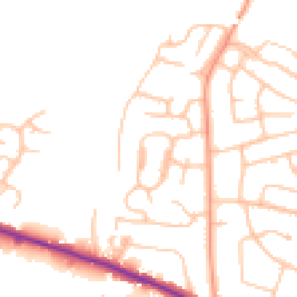 Daytime road noise heatmap for ST17 0AQ