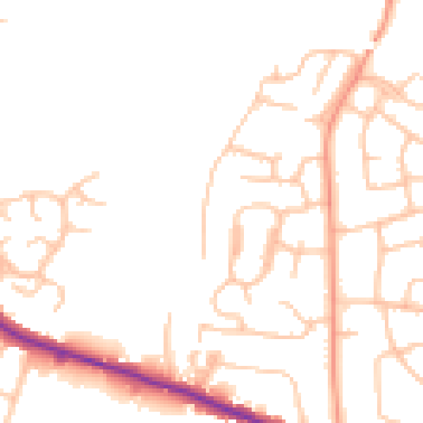 Daytime road noise heatmap for ST17 0AX