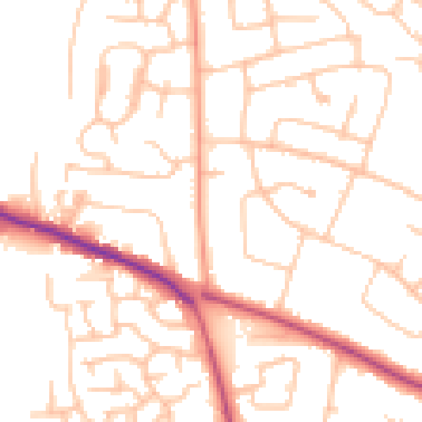 Daytime road noise heatmap for ST17 0BH