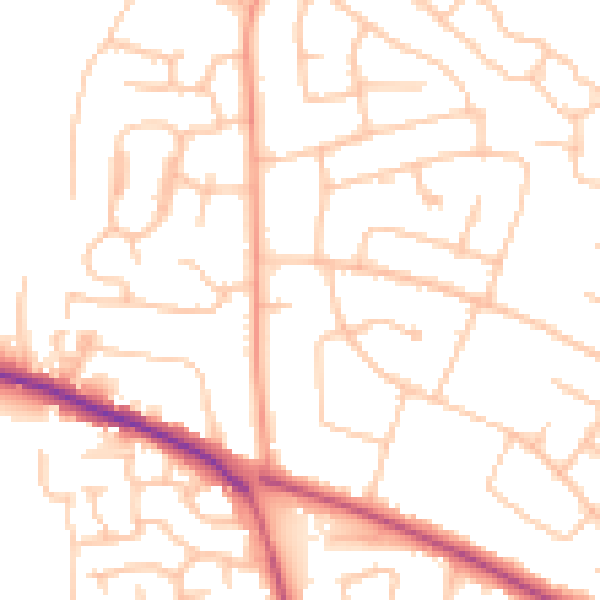 Daytime road noise heatmap for ST17 0BJ