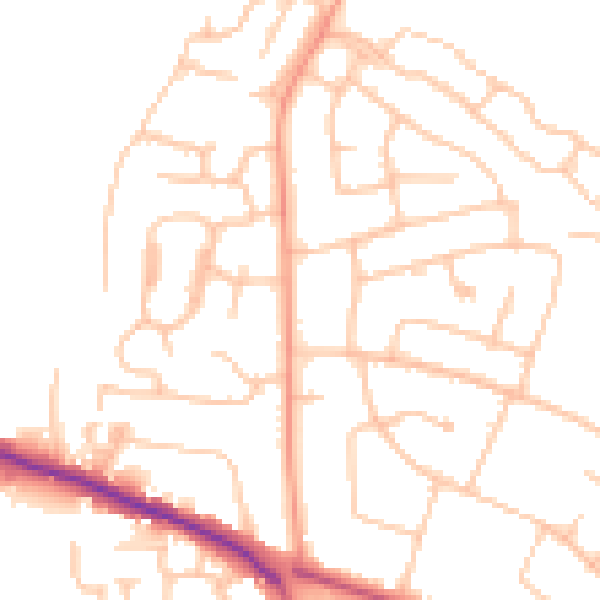 Daytime road noise heatmap for ST17 0BL