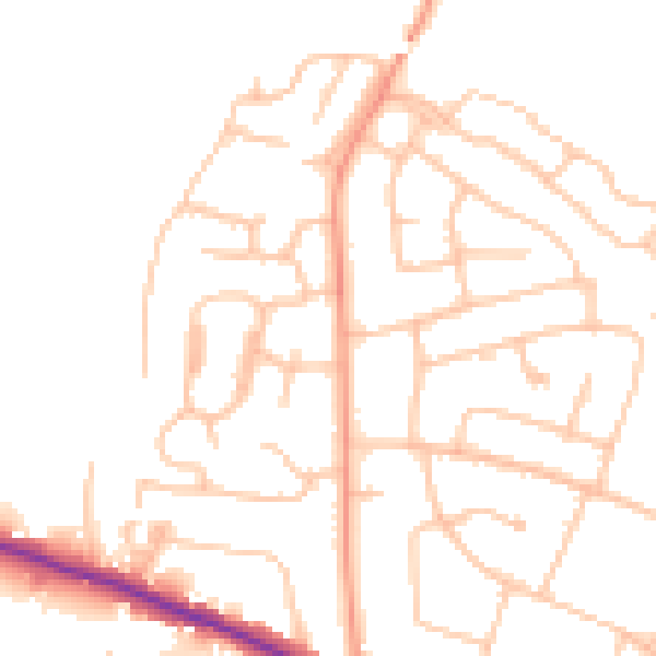 Daytime road noise heatmap for ST17 0BZ