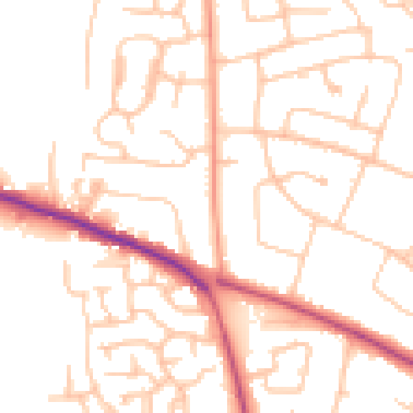Daytime road noise heatmap for ST17 0DB