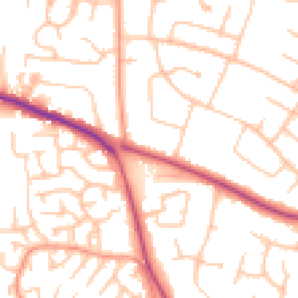 Daytime road noise heatmap for ST17 0DF