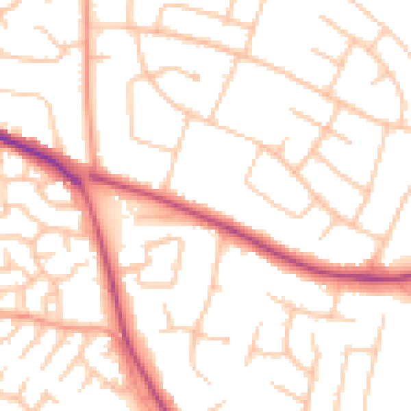 Daytime road noise heatmap for ST17 0DG