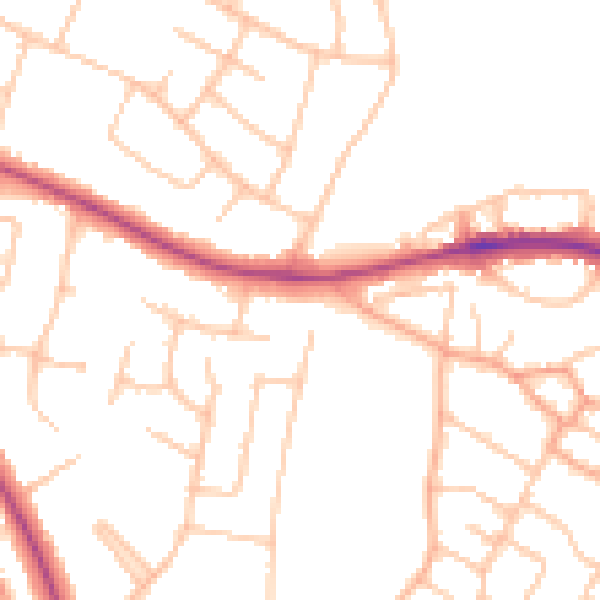 Daytime road noise heatmap for ST17 0DH