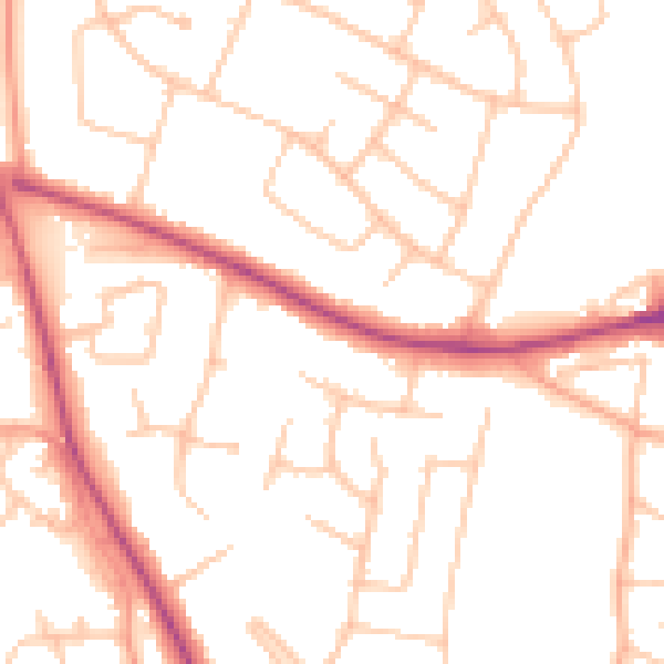 Daytime road noise heatmap for ST17 0DL