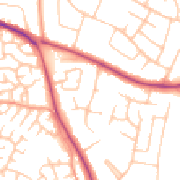 Daytime road noise heatmap for ST17 0DN