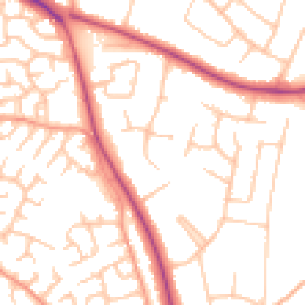 Daytime road noise heatmap for ST17 0DP
