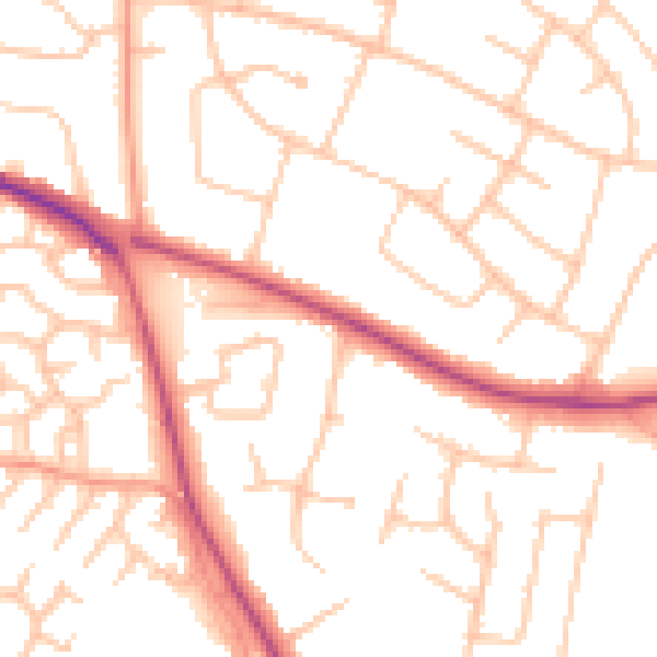 Daytime road noise heatmap for ST17 0DS