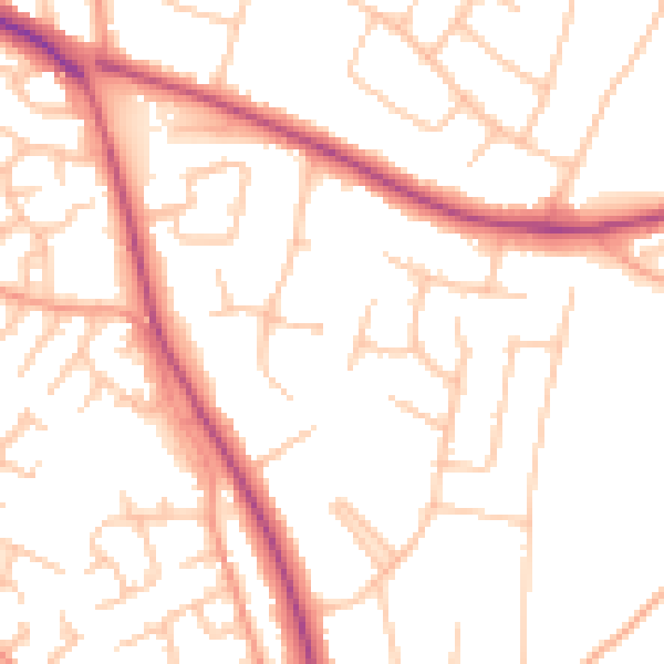 Daytime road noise heatmap for ST17 0DW