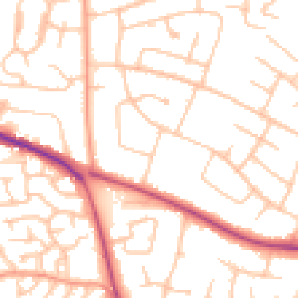 Daytime road noise heatmap for ST17 0EA