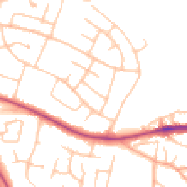 Daytime road noise heatmap for ST17 0EP