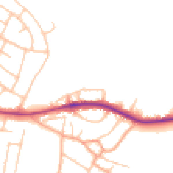 Daytime road noise heatmap for ST17 0JP