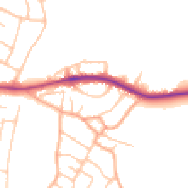 Daytime road noise heatmap for ST17 0JZ