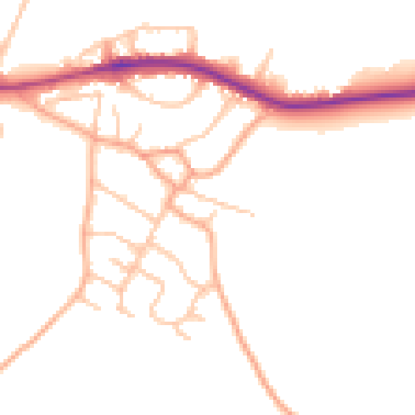 Daytime road noise heatmap for ST17 0LP