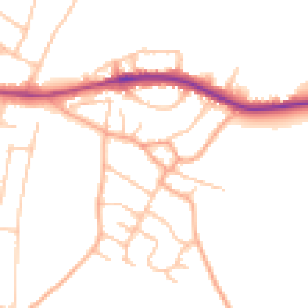Daytime road noise heatmap for ST17 0LQ
