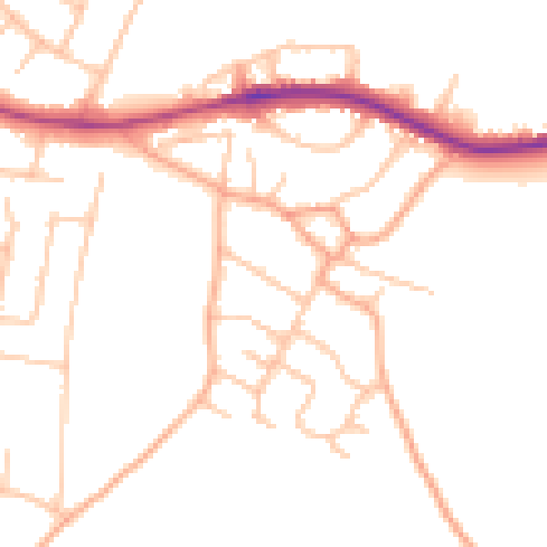 Daytime road noise heatmap for ST17 0LT