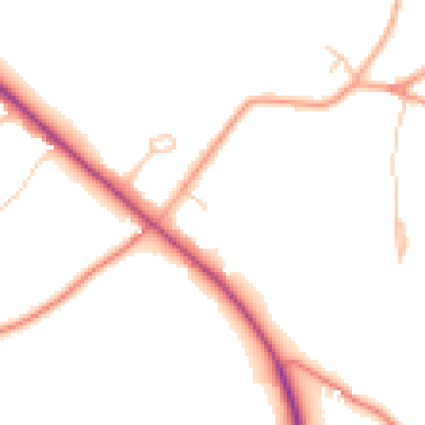 Daytime road noise heatmap for ST17 0TD