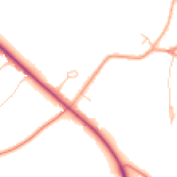 Daytime road noise heatmap for ST17 0TE
