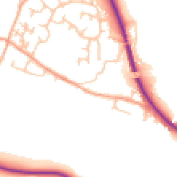 Daytime road noise heatmap for ST17 0XD