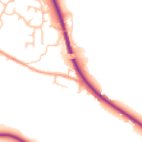 Daytime road noise heatmap for ST17 0XF