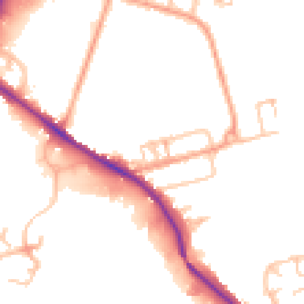 Daytime road noise heatmap for ST17 4LY