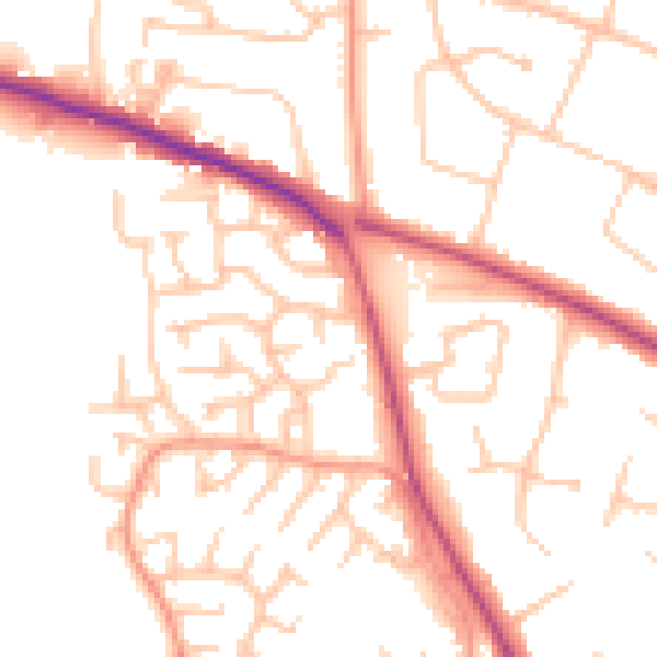 Daytime road noise heatmap for ST17 4PX