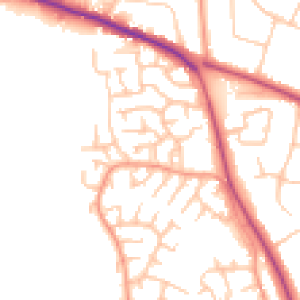 Daytime road noise heatmap for ST17 4QP