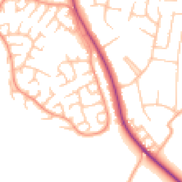 Daytime road noise heatmap for ST17 4RH