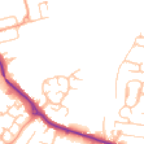 Daytime road noise heatmap for ST17 4TJ