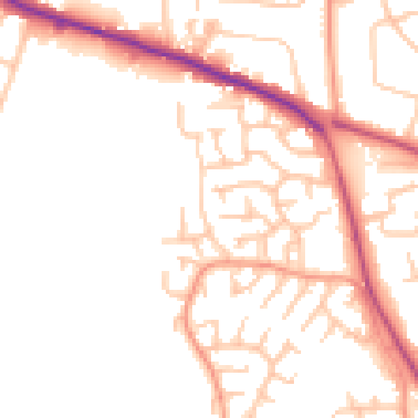 Daytime road noise heatmap for ST17 4TT