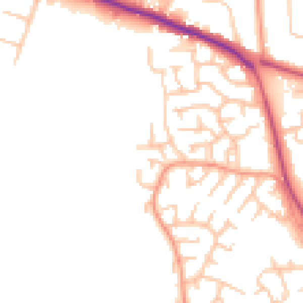 Daytime road noise heatmap for ST17 4TX