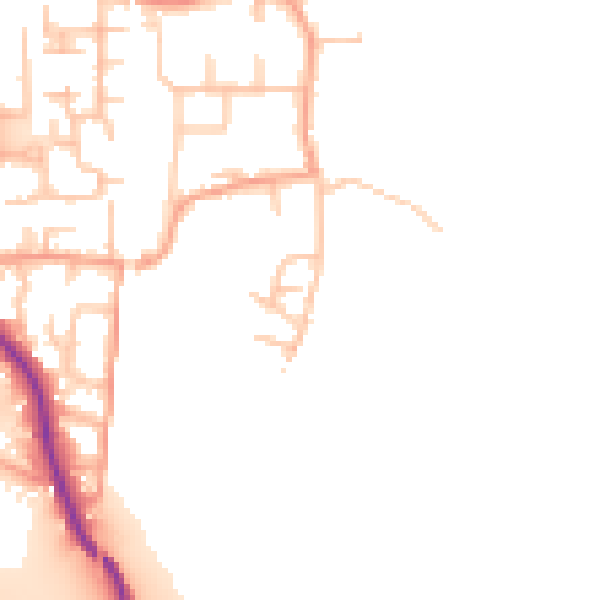Daytime road noise heatmap for ST17 4UW