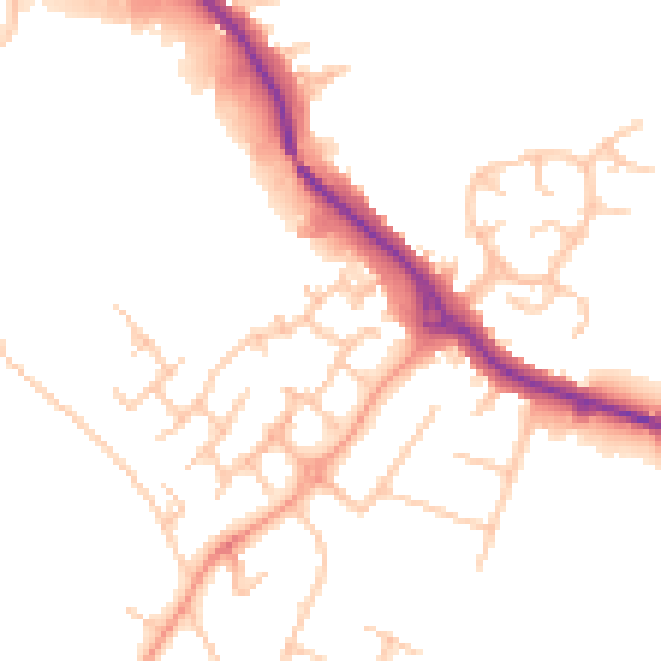 Daytime road noise heatmap for ST17 4XP