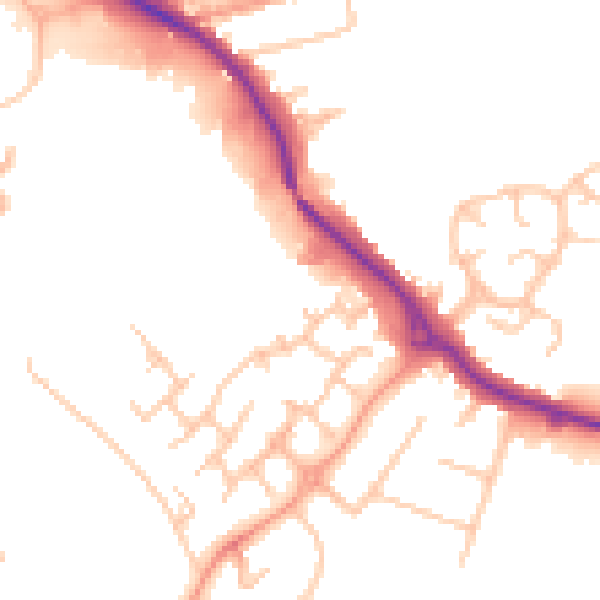 Daytime road noise heatmap for ST17 4XY