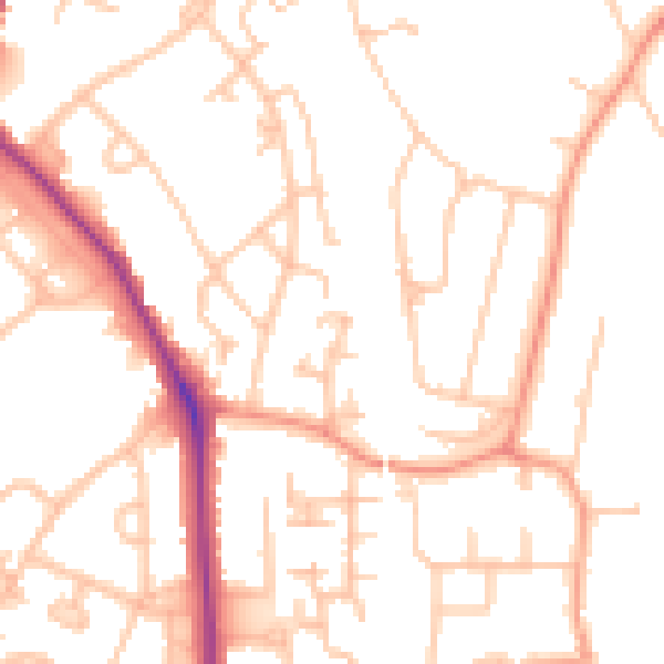 Daytime road noise heatmap for ST17 9GE