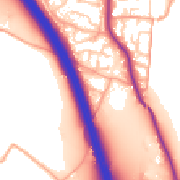Daytime road noise heatmap for ST17 9HE