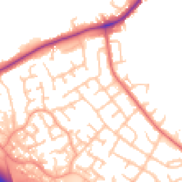 Daytime road noise heatmap for ST17 9UD