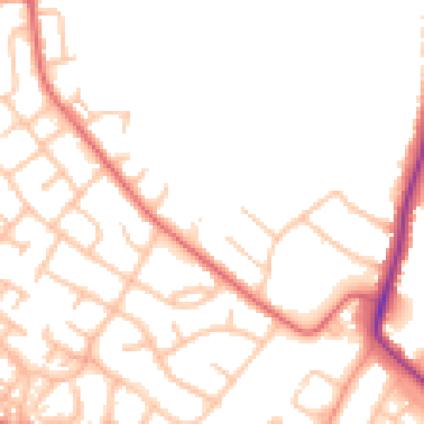 Daytime road noise heatmap for ST17 9XX
