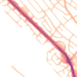 Daytime road noise heatmap for ST2 0AW