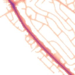 Daytime road noise heatmap for ST2 0BL