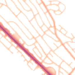 Daytime road noise heatmap for ST2 0HG