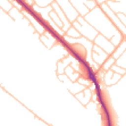 Daytime road noise heatmap for ST2 0TJ