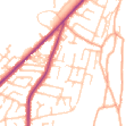 Daytime road noise heatmap for ST2 7LH