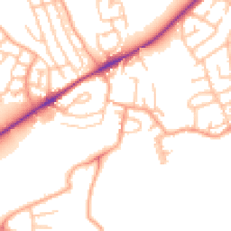 Daytime road noise heatmap for ST2 7PQ